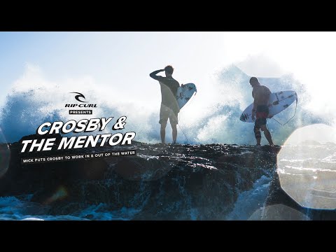 Mick Fanning Puts Crosby Colapinto to Work In and Out of the Water