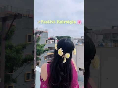 Festive hairstyle#shortsfeed #hairstyle #hair #youtube #short #ytshorts #yt #meesho #diy #hack