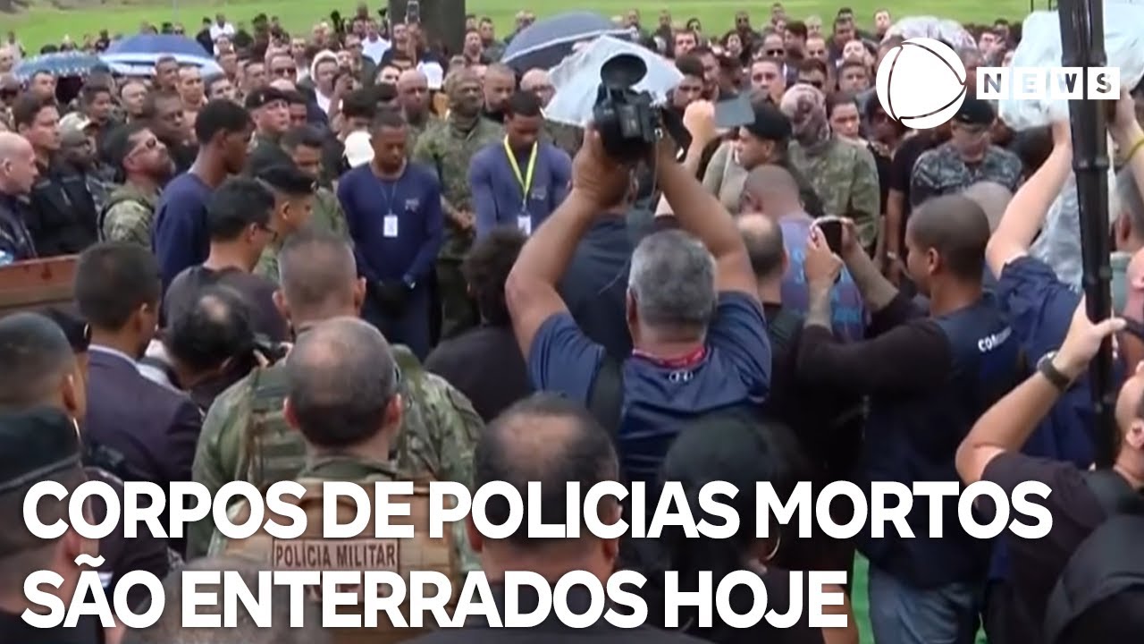 Corpos de policiais mortos em megaoperação são enterrados hoje  TV Online Corpos de policiais mortos em megaoperação são enterrados hoje