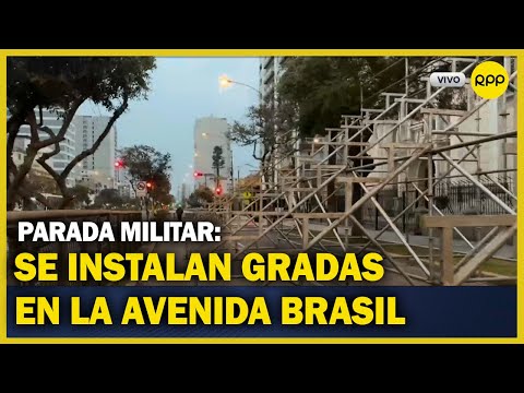 Instalan gradas en la Av. Brasil para la Gran Parada Cívico Militar