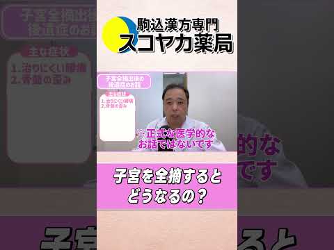 【#Shorts】【#子宮筋腫】子宮を全摘するとどうなるの?後遺症について解説します #40代 #漢方 #手術 #お腹の膨らみ