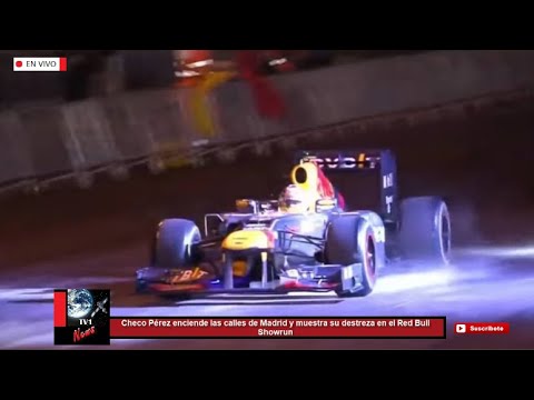 Checo Pérez enciende las calles de Madrid y muestra su destreza en el Red Bull Showrun