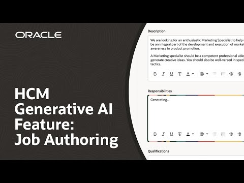 Oracle Fusion Cloud HCM Generative AI Feature: Job Authoring