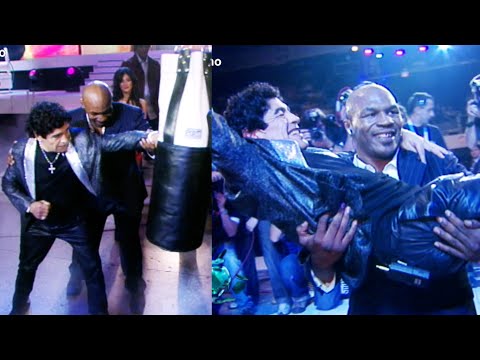 Con la mano de Dios, Diego Maradona aprendió boxeo con Mike Tyson