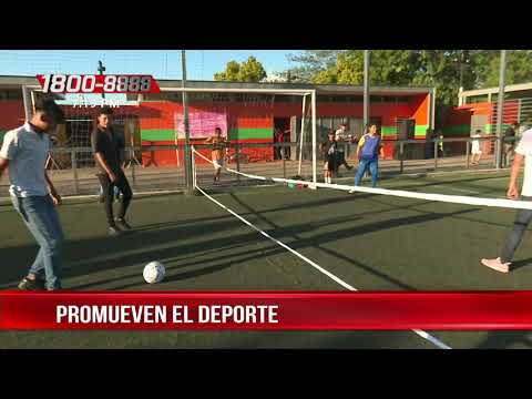 Juventud de Nicaragua muy entusiasmada con el fútbol tennis