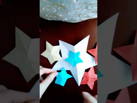 Tek kesimle yıldız yapımı/ En kolayı bu #diy #kendinyap #gift #star #yildizart #folding #folder