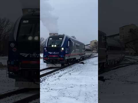 Amtrak “Midwest” SC44 Charger 4626 leads a NB Amtrak Wolverine in Michigan City Indiana