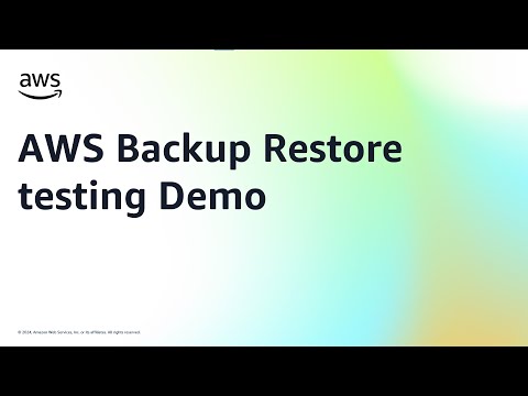 AWS Backup Restore testing Demo | Amazon Web Services