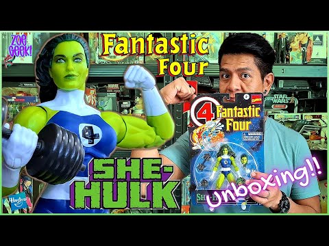 Nueva Figura de She-Hulk Colección Retro De Fantastic Four Marvel Legends Unboxing Hasbro Zoe Geek!