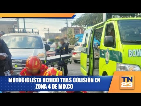 Motociclista herido tras colisión en zona 4 de Mixco