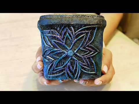 Flower pot made of napkins and buckets / DIY decor