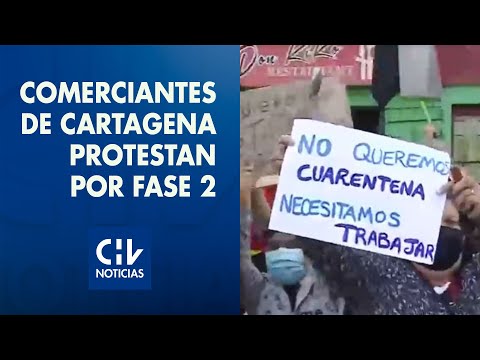 Comerciantes de Cartagena protestaron por retroceso a Fase 2