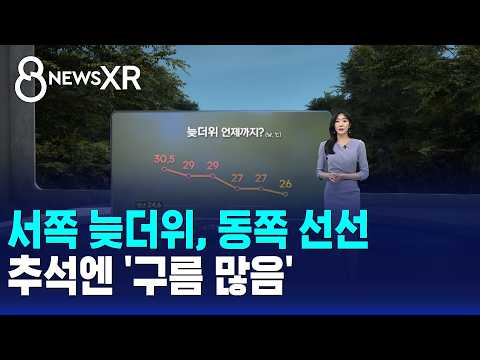 [날씨/XR] 서쪽 늦더위, <strong>동쪽</strong> 선선..추석엔 '구름 많음' / SBS 8뉴스