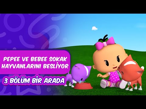 Pepee ve Bebee Sokak Hayvanlarını Besliyor🐱🐶| Leliko ve Pisi İle 3 Bölüm Bir Arada | Düşyeri