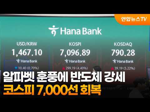 알파벳 훈풍에 반도체 강세…코스피 7,000선 회복 / 연합뉴스TV (YonhapnewsTV)