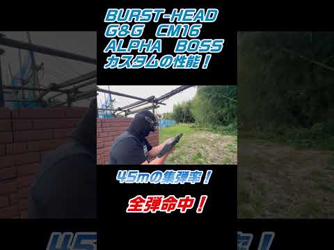 G&G CM16 ALPHA BOSSカスタム　45ｍ撃ち！