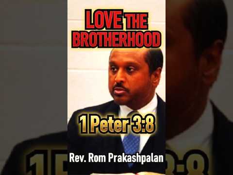Love The Brotherhood | Pastor Romesh Prakashpalan Sermon (1 Peter 3:8) | #shorts #christianshorts