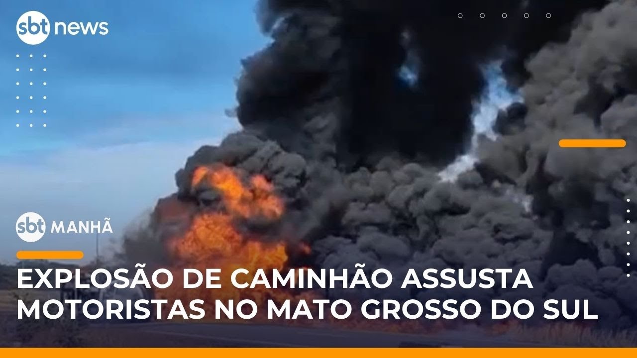 Caminhão-tanque explode após tombar em rodovia | #SBTManhã