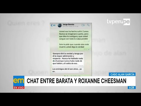 Alan García: difunden chats entre Barata y Roxanne Cheesman