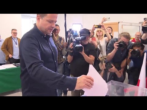 Warsaw Mayor Rafal Trzaskowski votes in Poland’s local and regional elections