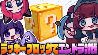 【Minecraft】ワンブロックでラッキーブロックでエンドラ討伐で…【編井うも/ねこのきゃら/あまねまい】