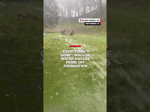 ‘Everything’s Gone’: Wall of water knocks home off foundation