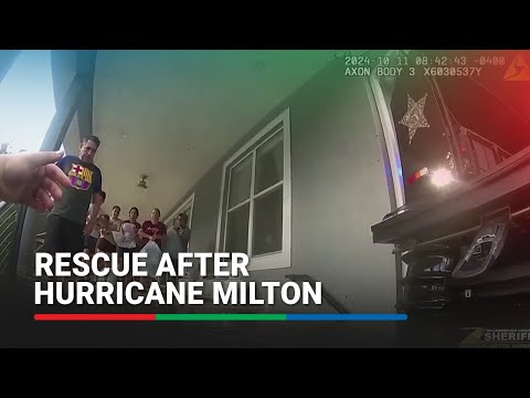 WATCH: Dramatic rescue of families trapped in Milton flood waters | ABS-CBN News