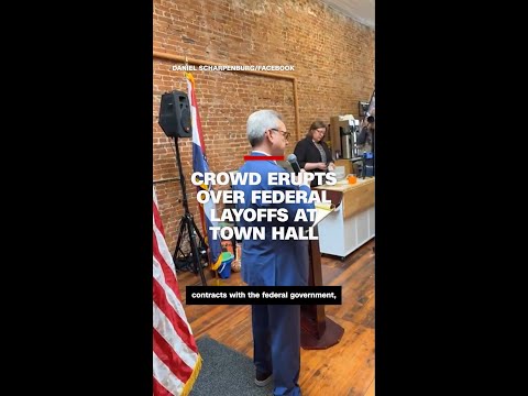 Crowd clashes with congressman over DOGE layoffs