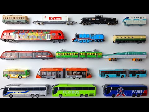 Toy Train and Bus Collection for Kids | Monorail, Commuter Train, Steam Train and Bus Collection