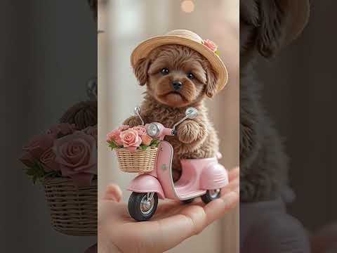 🐾Tiny Maltipoo Puppy Rides Pink Scooter Singing “Gwenchanha~” 💖 The Cutest Vibe You’ll See Today! 🐶🎵