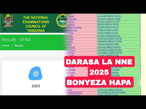 MATOKEO YA DARASA LA NNE 2025/2026 (SFNA) BONYEZA HAPA KAMA HUJAYAONA