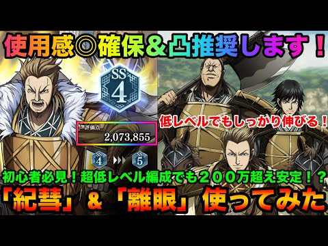 【キングダム頂天】使用感最高!今すぐ確保&凸してください!低レベルでも200万超えられます!新武将「紀彗」&「離岸の若き将」使ってみた(編成紹介&修行)【キングダム】