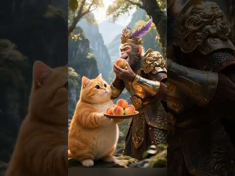 猫の動画サムネイル - 猴子被胖橘猫收服#shorts