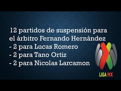 LOS CASTIGADOS, LARCAMON, ORTIZ, ROMERO, EL TUCA Y EL ARBITRO FERNANDO HERNANDEZ UFFF