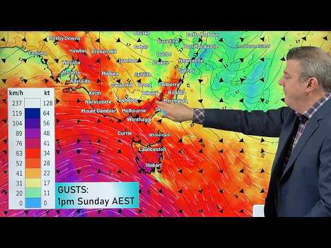 Oz: Tas gales, coastal showers elsewhere, but largely dry