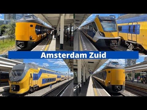 Treinen op station Amsterdam Zuid - 16 juli 2022