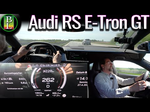 Audi RS E-Tron GT performance - Driving the topspeed 250 km/h without stress