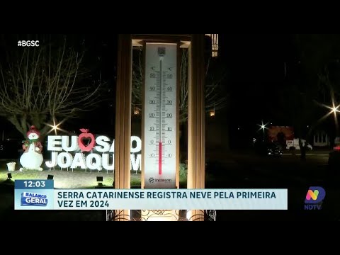 Serra Catarinense registra primeira neve de 2024 e atrai turistas