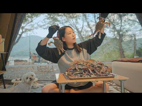 게판 5분전!? 가을 꽃게와 함께하는 충주호 캠핑 | 꽃게구이, 꽃게찜, 꽃게라면 3중주 | 충주 퀸스타운캠핑장