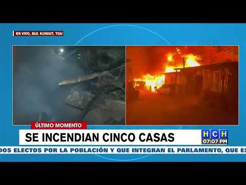 Voraz incendio reduce a cenizas al menos 5 casas en la col. La Vega, Tegucigalpa