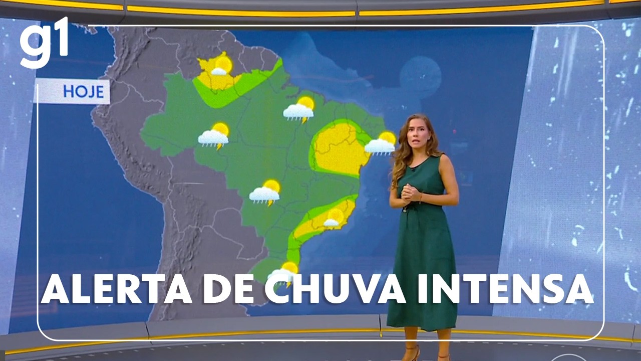 🌧️ Previsão do tempo: chuva intensa na região Norte; alerta de temporais no Centro-Oeste