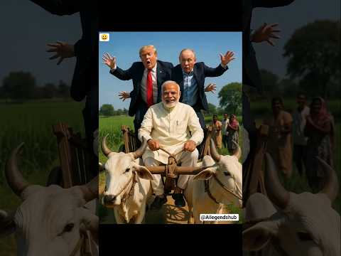 Trump & Putin Struggle to Balance on Bullock Cart While Modi Ji Drives in UP 🚜😂 Part-9