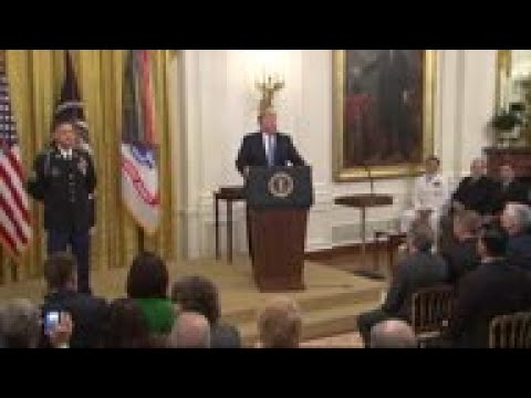 Trump awards highest military honor to Iraq vet