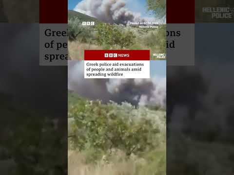 Greek police aid evacuations amid spreading wildfires. #Greece #Wildfire #BBCNews