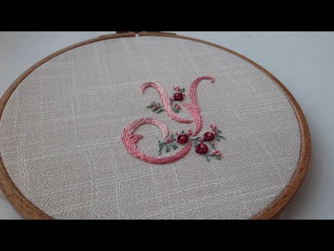 How to embroider the letter Y Hand Embroidery Satin Stitch