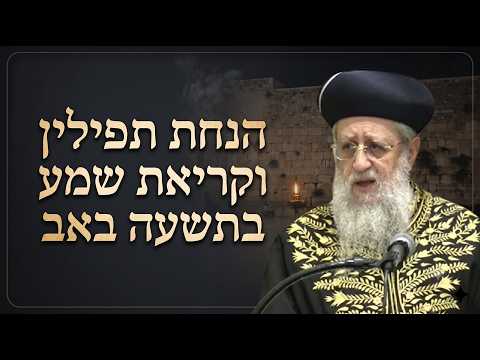 הנחת תפילין וקריאת שמע בט' באב -מתי ואיך?Iמרן הראשון לציון הגאון רבי דוד יוסף שליט"א#הלכה#הראשון_לצי