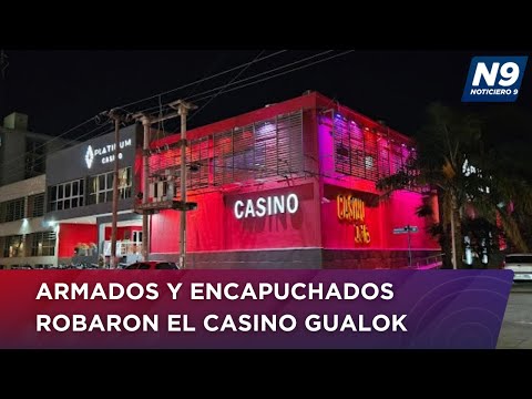 ARMADOS Y ENCAPUCHADOS ROBARON EL CASINO GUALOK - NOTICIERO 9