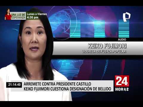 Keiko Fujimori calificó de caótico el Gabinete Ministerial de Pedro Castillo