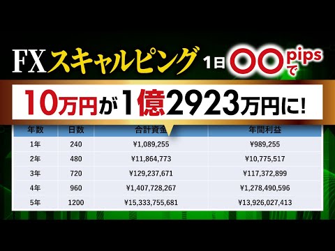 【FXスキャルピング】1日何pips取れば、10万円が1億2923万円になる！？