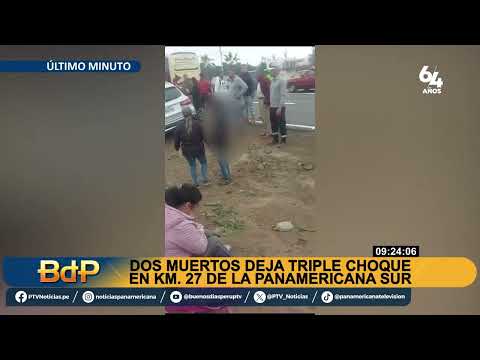 ¡Impactante colisión en la Panamericana Sur! Dos fallecidos en kilómetro 27